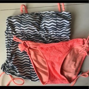 gray and orange tankini
